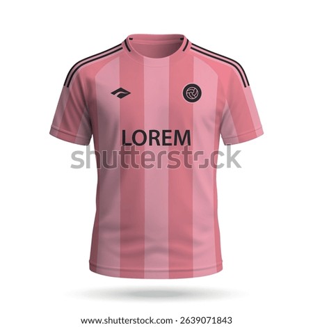 3d realistic soccer jersey in Inter Miami style, football club shirt template 2025