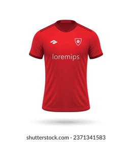 3d realistic soccer jersey in Internacional style, shirt template for football kit 2023