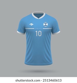 3D realistisches Fußballtrikot Israel Nationalmannschaft, Shirt Vorlage für Fußball-Kit 2024