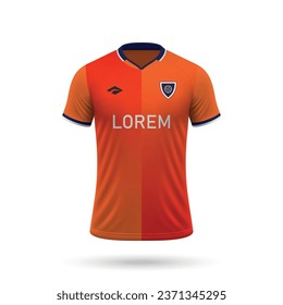 3d realistic soccer jersey in Istanbul Basaksehir style, shirt template for football kit 2023