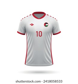 3d realistic soccer jersey Jordan national team, shirt template for football kit 2024