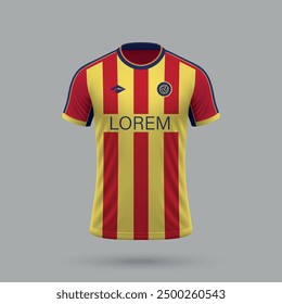 3d realistic soccer jersey in Lecce style, football shirt template 2024