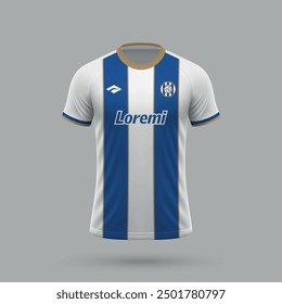 3d realistic soccer jersey in Leganes style, football shirt template 2024