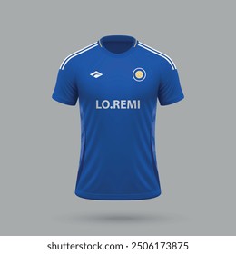 3d realistic soccer jersey in Leicester style, football shirt template 2024