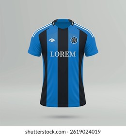 camisa de futebol realista 3d, modelo de camisa do clube de futebol 2025