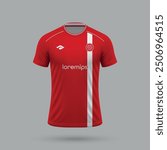 3d realistic soccer jersey in Monza style, football shirt template 2024