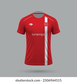 3d realistic soccer jersey in Monza style, football shirt template 2024