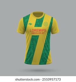 3d realista camisa de futebol em estilo, modelo de camisa de futebol 2024