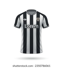 3d realistic soccer jersey in Newcastle style, shirt template for football kit 2023