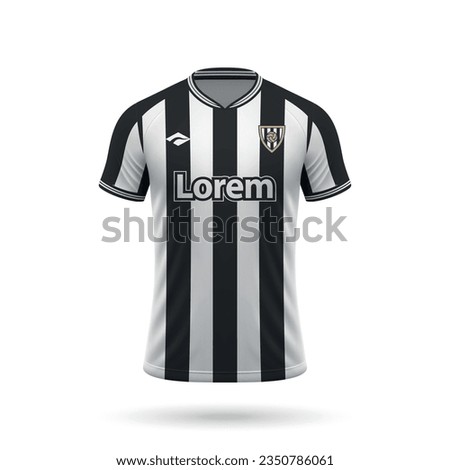 3d realistic soccer jersey in Newcastle style, shirt template for football kit 2023