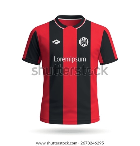 3d realistic soccer jersey in Nice style, football club shirt template 2026