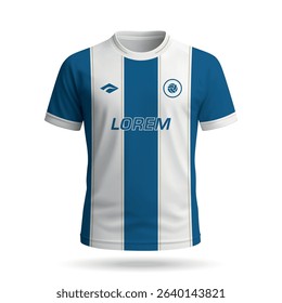 3d realistic soccer jersey in Pachuca style, football club shirt template 2025