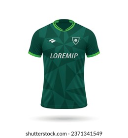 3d realistic soccer jersey in Palmeiras style, shirt template for football kit 2023