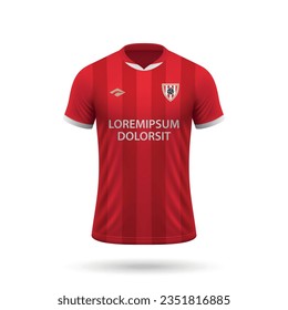 3d realistic soccer jersey in PSV Eindhoven style, shirt template for football kit 2023