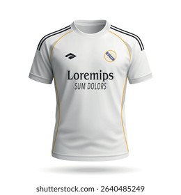 3d realistic soccer jersey Real Madrid, football club shirt 2025