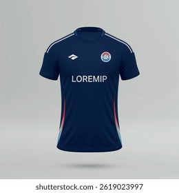 camisa de futebol realista 3d, modelo de camisa do clube de futebol 2025