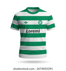 3D realistisches Fußball-Trikot im Stil, Fußball Club Shirt Vorlage 2026