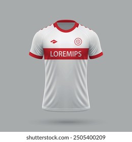 3d realistic soccer jersey in Stuttgart style, football shirt template 2024