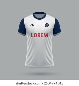 3d realistic soccer jersey in Tottenham style, football shirt template