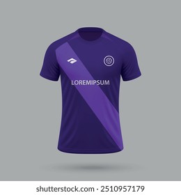 3d realista camisa de futebol em estilo, modelo de camisa de futebol 2024