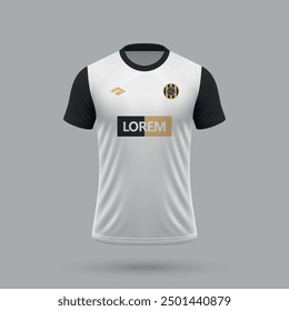 3d realistic soccer jersey in Valencia style, football shirt template 2024