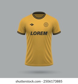 3d realistic soccer jersey in Wolverhampton style, football shirt template 2024