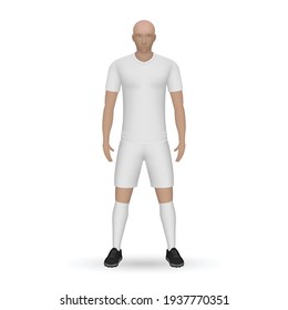 3D Realistic Soccer Player Mockup. Football Team Kit Template Design