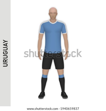 3D realistic soccer player mockup. Football Team Kit template design