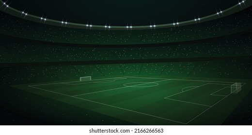 3d realistic soccer stadium at night. Football arena background