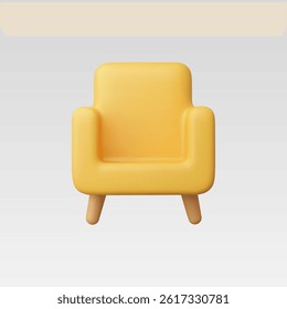 3d Realistic Sofa Icon vector illustration