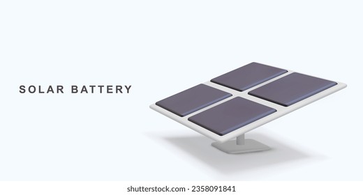 3d realistic Solar Panel energy. Green Energy. Clean Energy. Vector illustration.