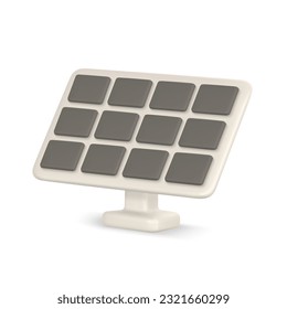 3d realistic solar power station panel. Green and alternative eco energy concept. Vector illustration.