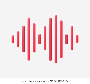 3d Ilustración vectorial del icono de ecualizador de ondas de sonido realista.
