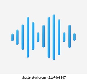 3d Ilustración vectorial del icono de ecualizador de ondas de sonido realista.