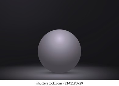 3d realistische Kugel auf schwarzem Hintergrund. Produktpräsentationsmuster