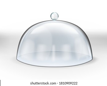 3D Realistic Spherical Laboratory Or Exhibition Glass Dome. EPS10 Vector