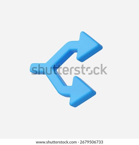3d Realistic Split Arrows icon vector Illustration