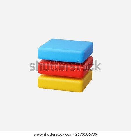 3d Realistic Stacked layers icon vector Illustration