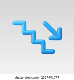 3d Realistic Stairs down icon vector illustration