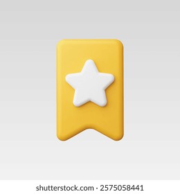 3d Realistic Star with book mark icon vector illustration