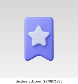 3d Realistic Star with book mark icon vector illustration