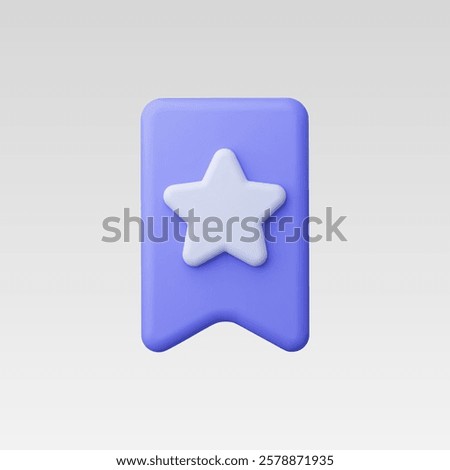 3d Realistic Star with book mark icon vector illustration
