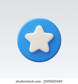 3d Realistic star button icon vector Illustration