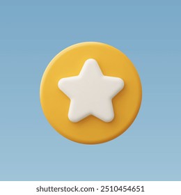 3d Realistic star button icon vector Illustration