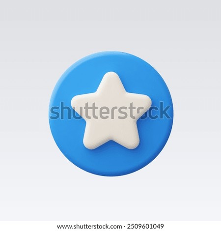 3d Realistic star button icon vector Illustration