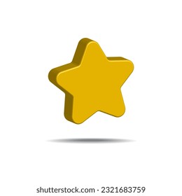 3D realistic star icon vector