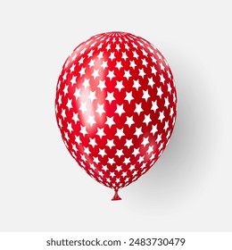 3d realistic starred balloon. USA Independence Day patriotic design. American flag colors decoration for 4th July party. Vector illustration EPS 10.