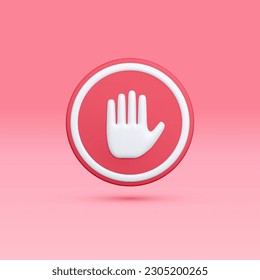 Abstract Red Hand in Stop Sign - Vectorjunky - Free Vectors, Icons, Logos  and More