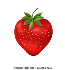 3d Realistic Strawberry icon vector isolated on white background. Sweet fruit.
