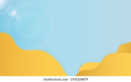 3D Realistic Summer Background with podium and palm leaves. Design Template for Fashion Cosmetics Product. Vector Illustration